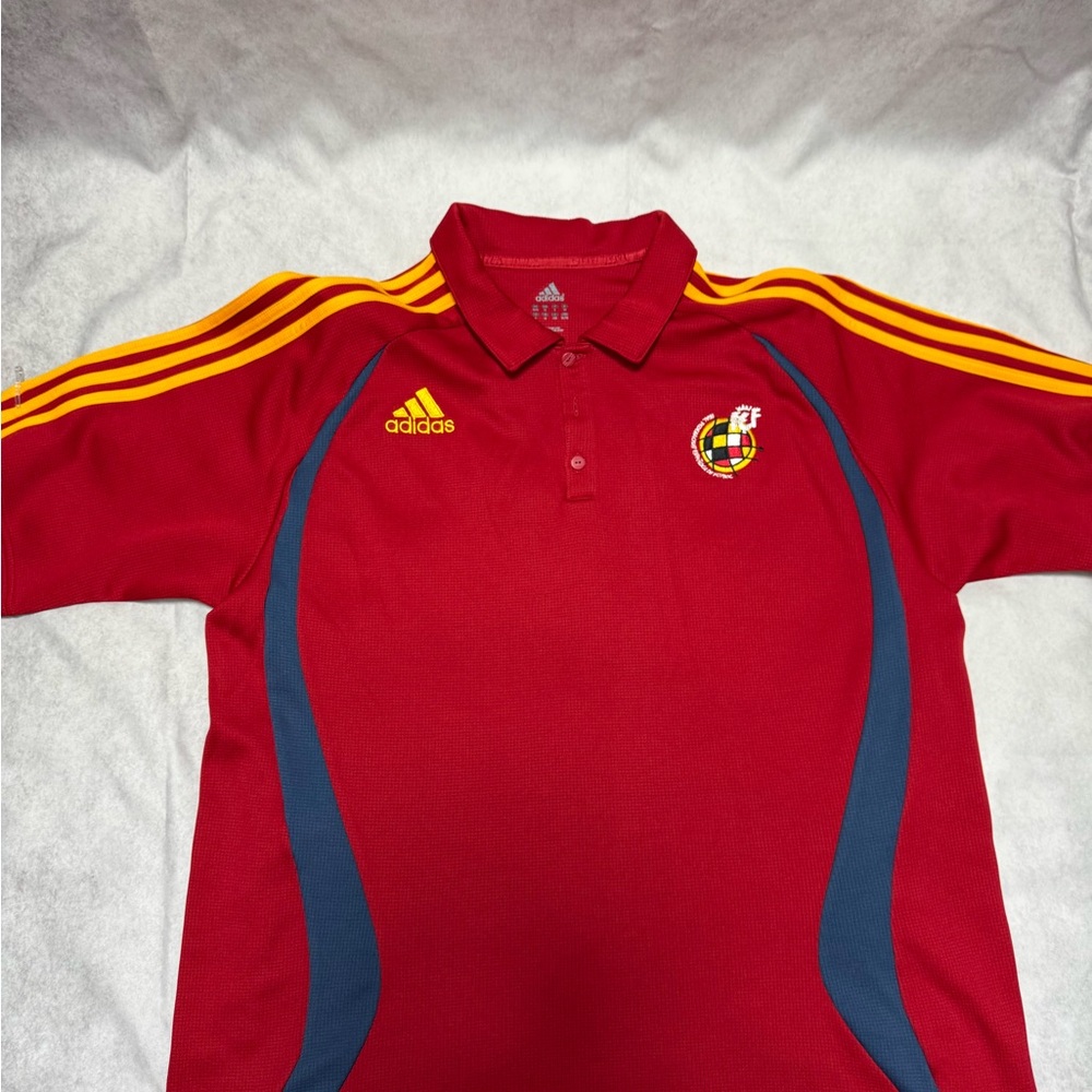 Adidas Red Jersey with Yellow and Blue Accents